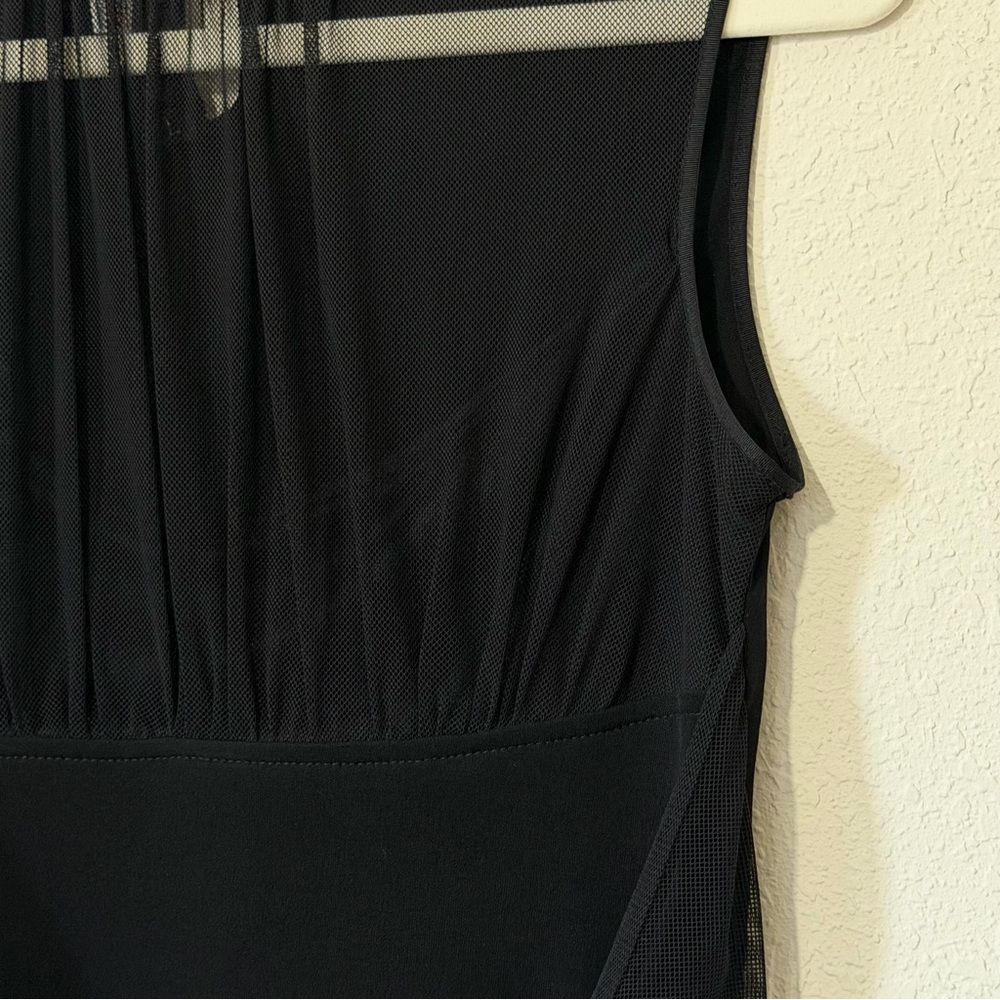 Cynthia Steffe Black Mesh Blouse with Long Ties - L - Picture 2 of 5